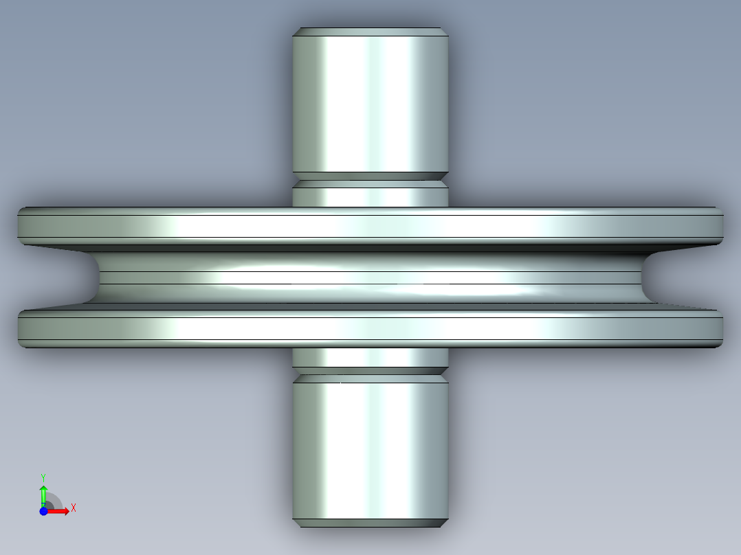 万向轴承滑轮--stp三维 3d模型设计图前视图