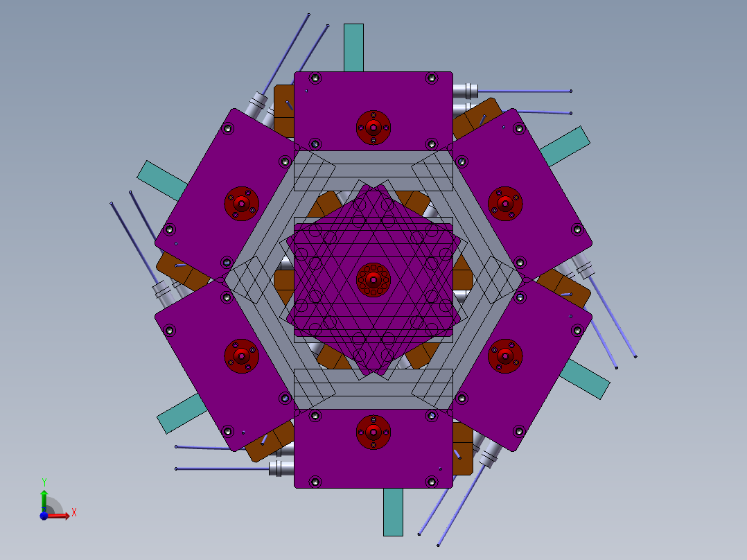 模组机械电解链接头俯视图