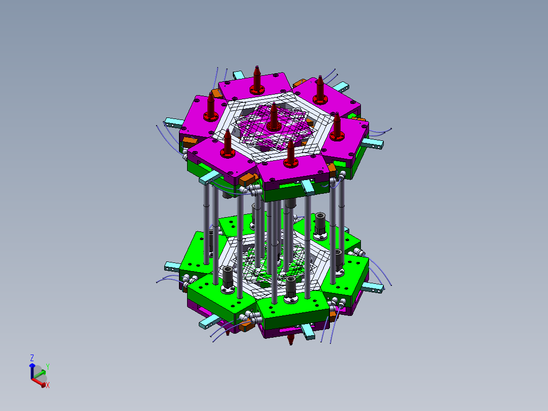 模组机械电解链接头正等轴测图