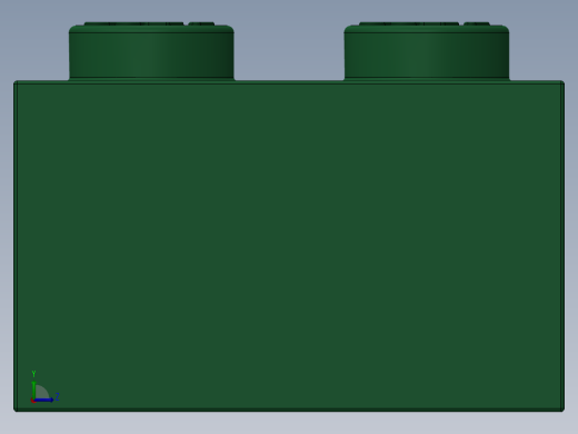 乐高套装 4421基本积木-4141384 - 3007 Dark Green Brick 2 x 8.SLDPRT左视缩略图