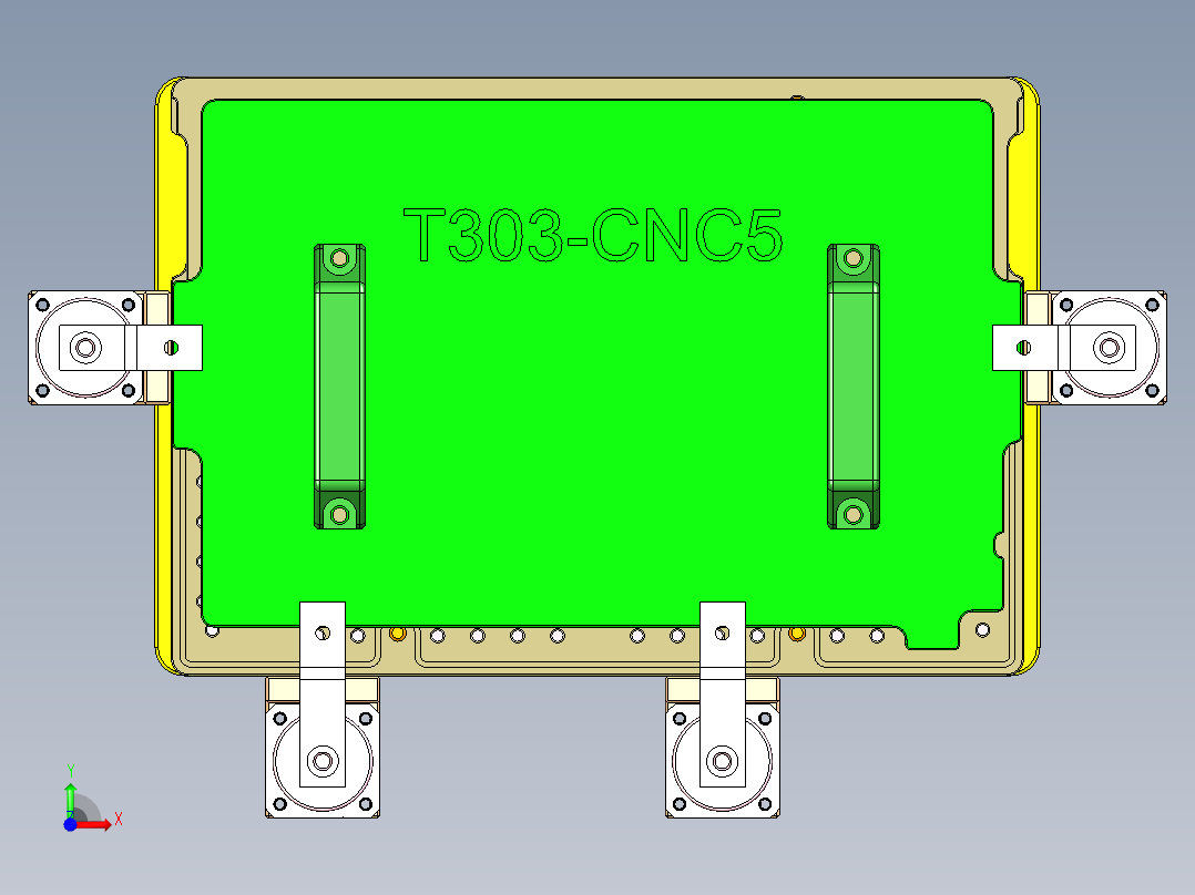 T303-CNC5笔记本CNC工装夹具三维模型-0414前视图