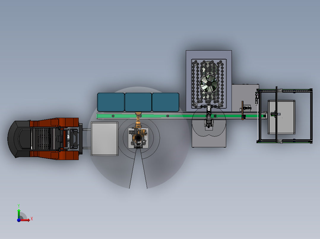密封圈硫化冷却线sw21可编辑前视图