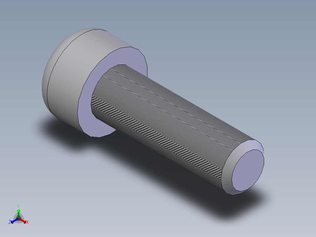 内六角圆柱头螺钉  M8×25正等轴测图