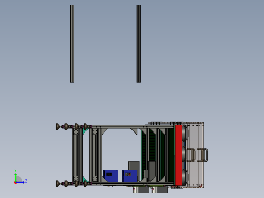 皮带输送机3D（带冷却系统）左视缩略图