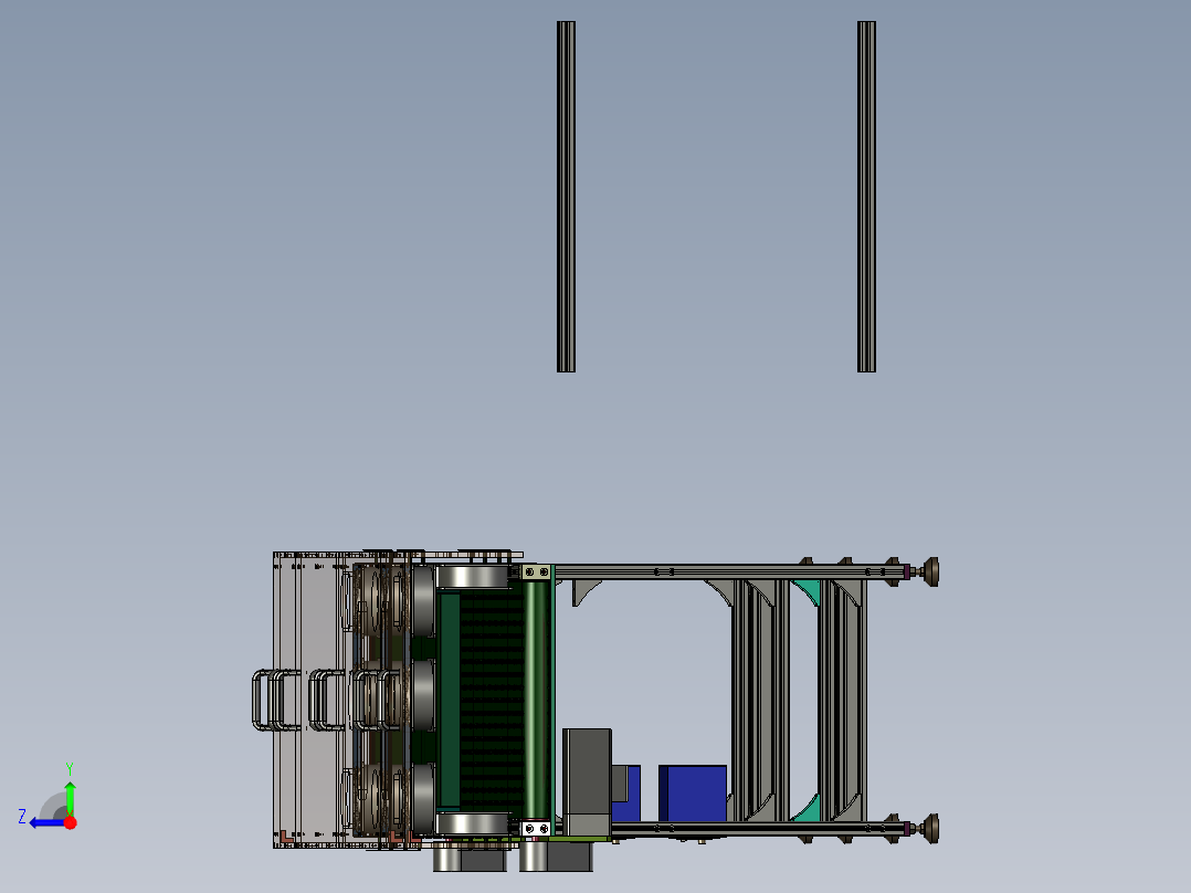 皮带输送机3D（带冷却系统）右视图