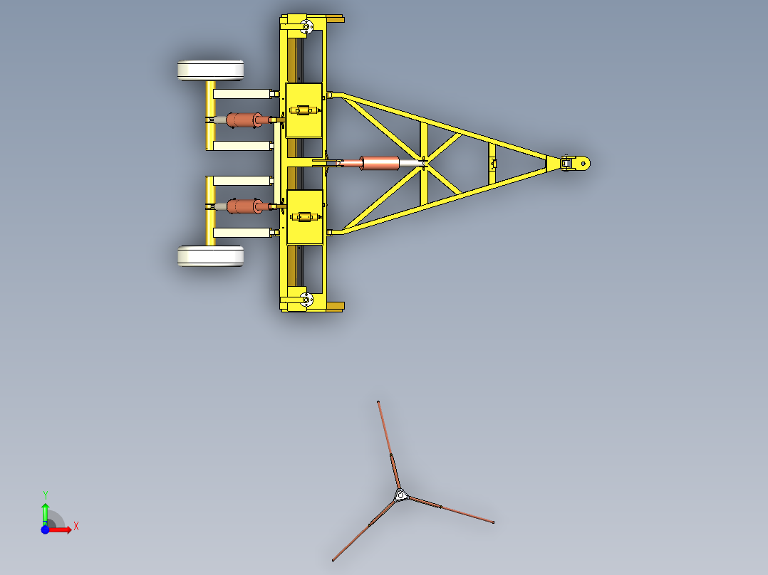 激光平地机的设计前视图