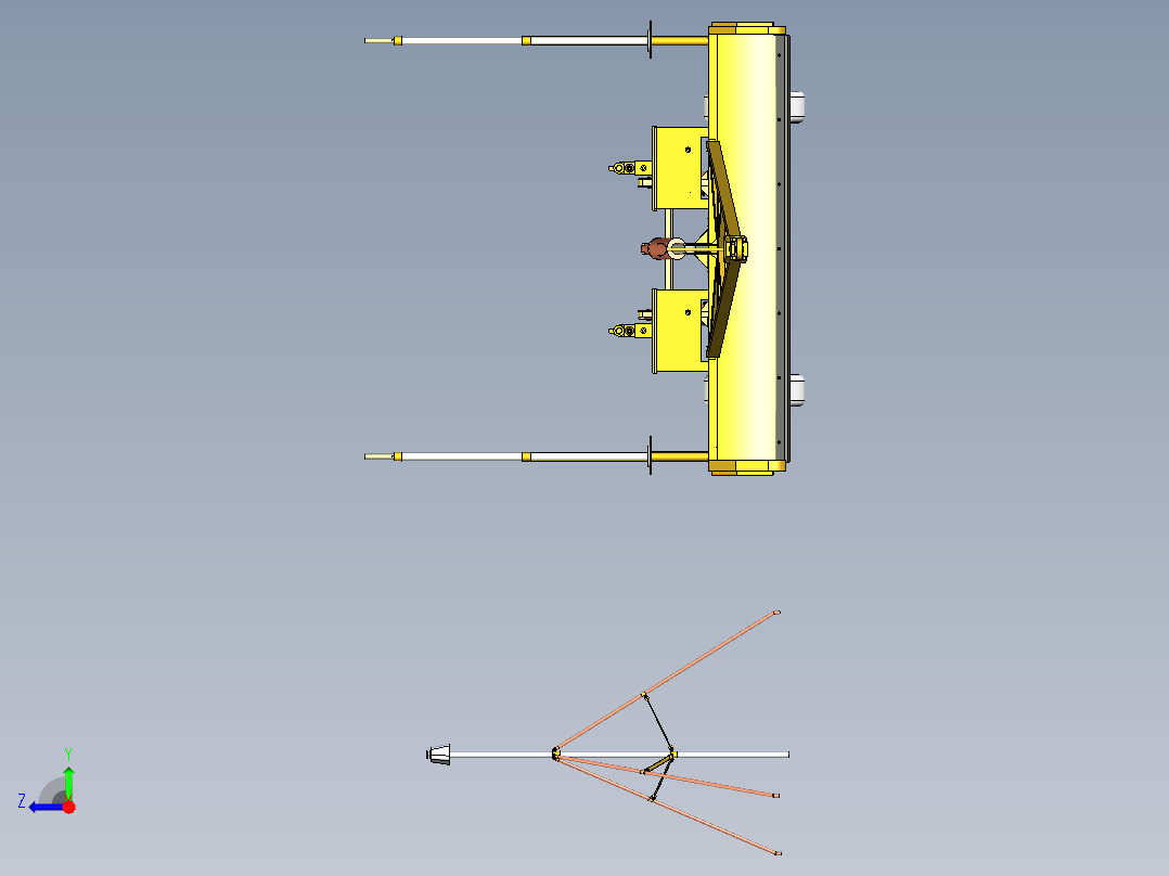 激光平地机的设计右视图