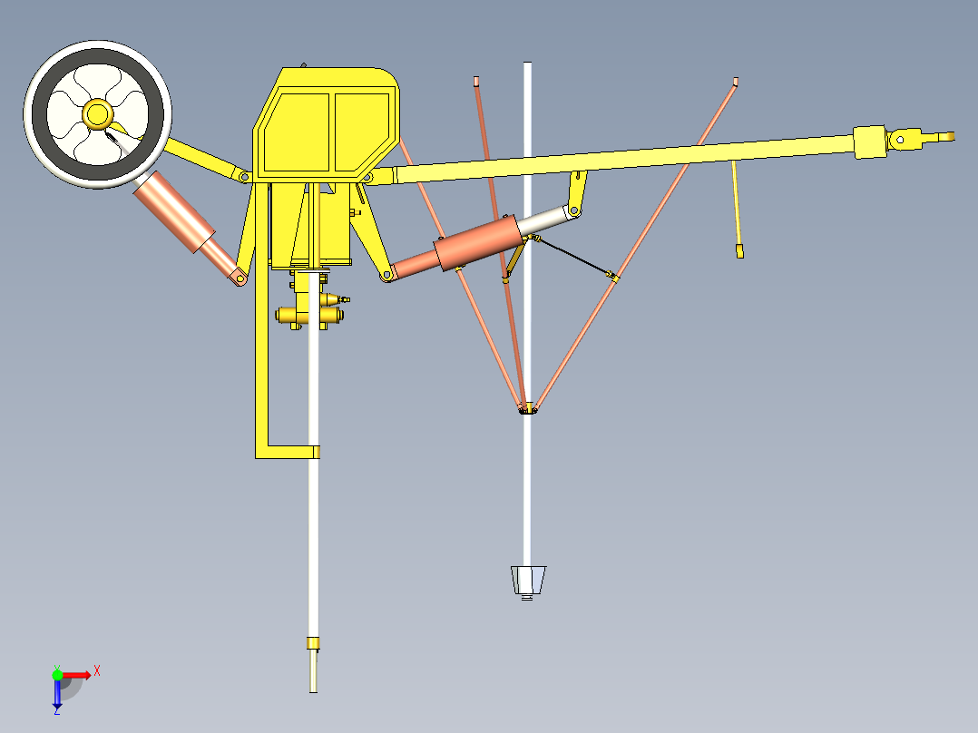 激光平地机的设计俯视图