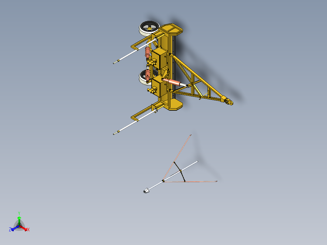 激光平地机的设计正等轴测图