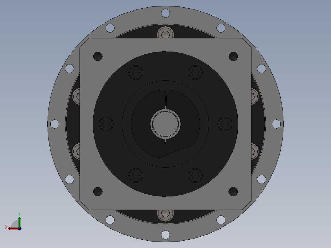 盘式输出精密行星减速机后视图