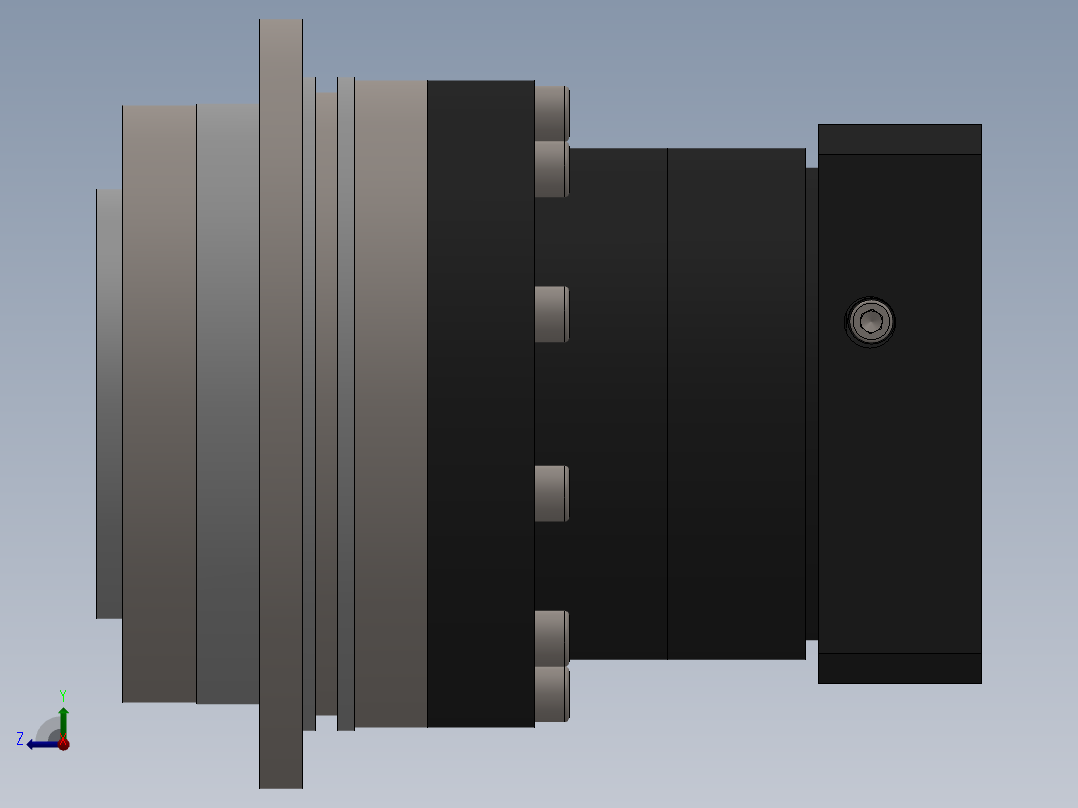 盘式输出精密行星减速机右视图