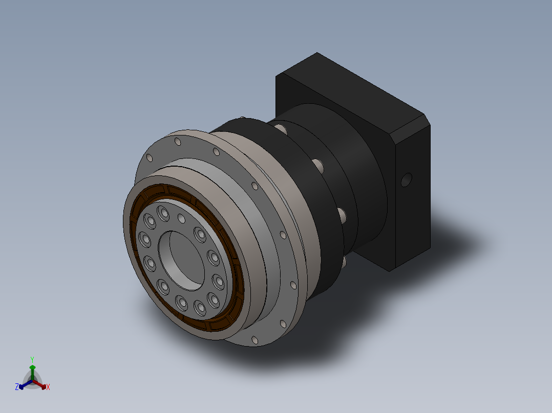 盘式输出精密行星减速机正等轴测图
