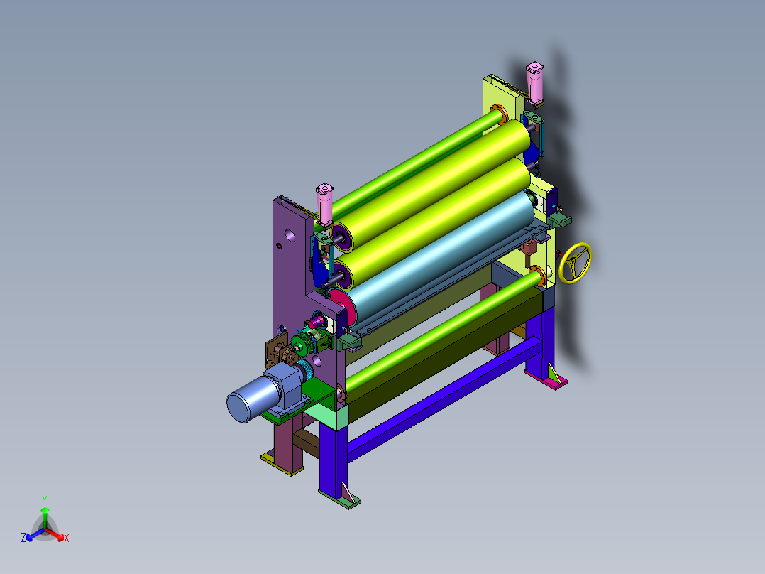 均匀涂胶装置涂布机正等轴测图