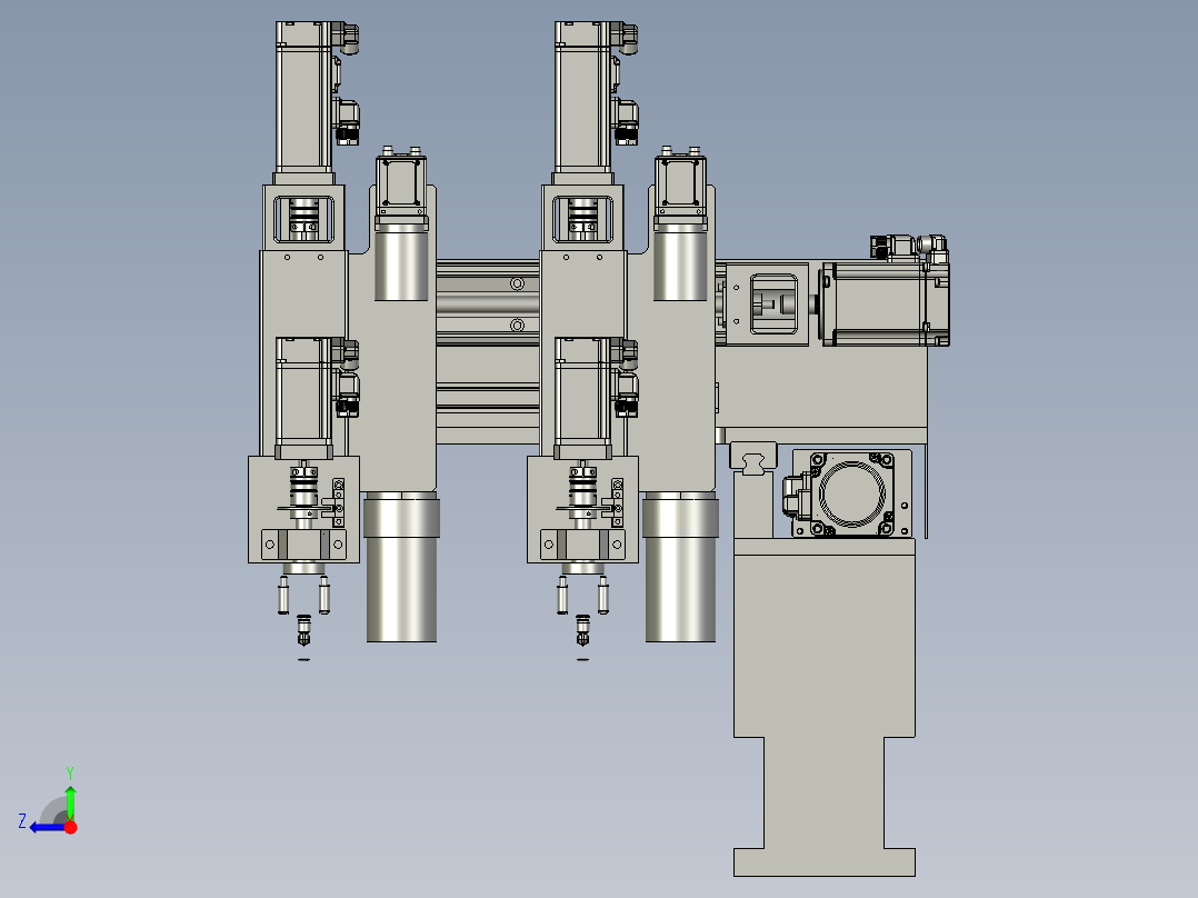 点胶三轴平台右视图