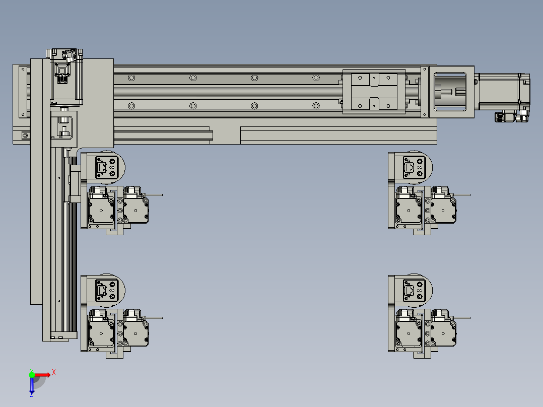 点胶三轴平台俯视图