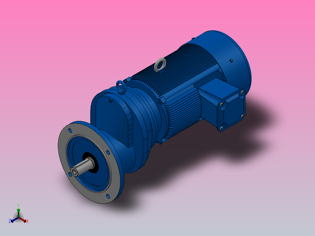 RXF77法兰轴伸式安装斜齿轮减速机RX77-Y3-4P-100-M1-0°-Φ250主视图