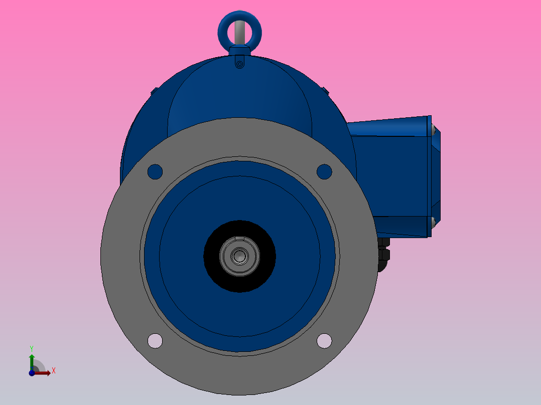 RXF77法兰轴伸式安装斜齿轮减速机RX77-Y3-4P-100-M1-0°-Φ250前视图