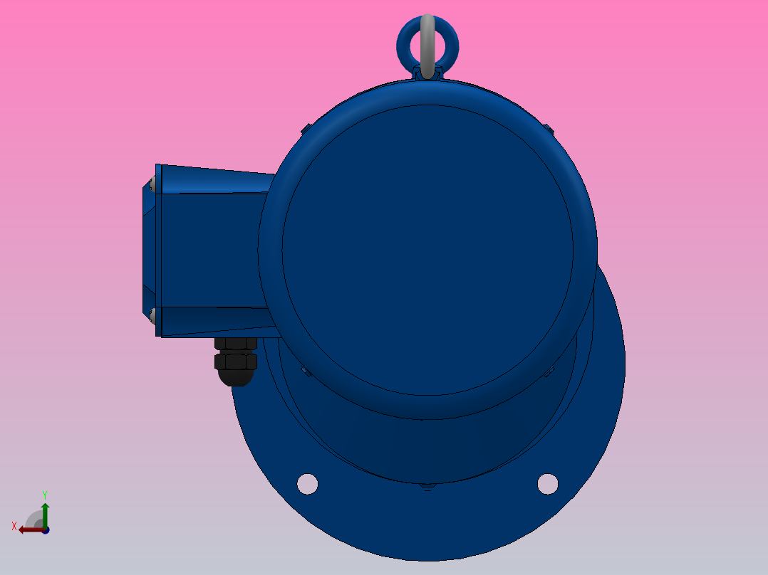 RXF77法兰轴伸式安装斜齿轮减速机RX77-Y3-4P-100-M1-0°-Φ250后视图