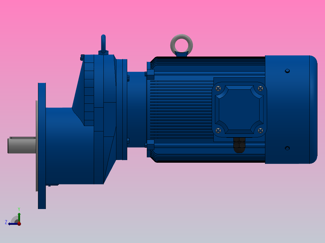 RXF77法兰轴伸式安装斜齿轮减速机RX77-Y3-4P-100-M1-0°-Φ250右视图