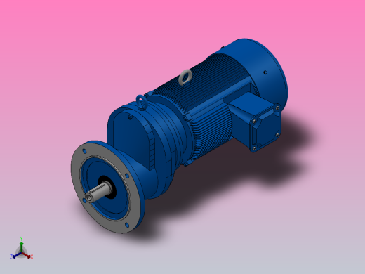 RXF77法兰轴伸式安装斜齿轮减速机RX77-Y3-4P-100-M1-0°-Φ250正等轴测缩略图