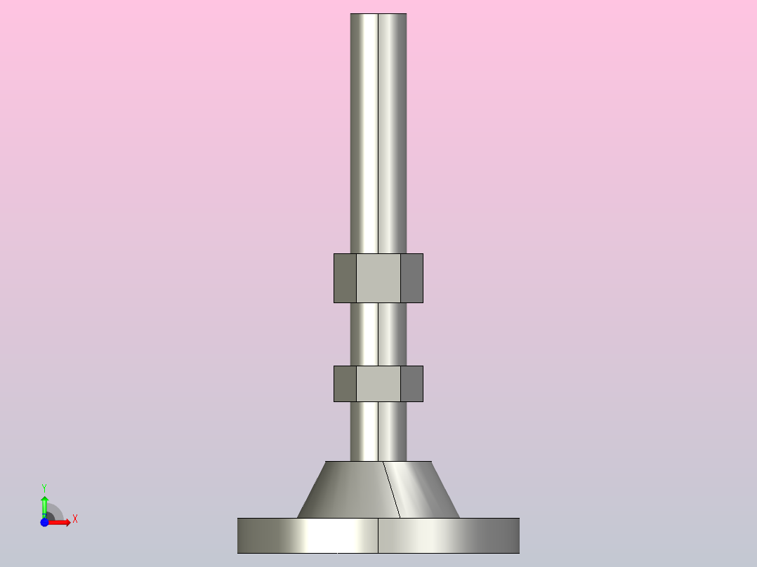 DGT80-M16-L100-C2 DGT80金属调整脚蹄前视图