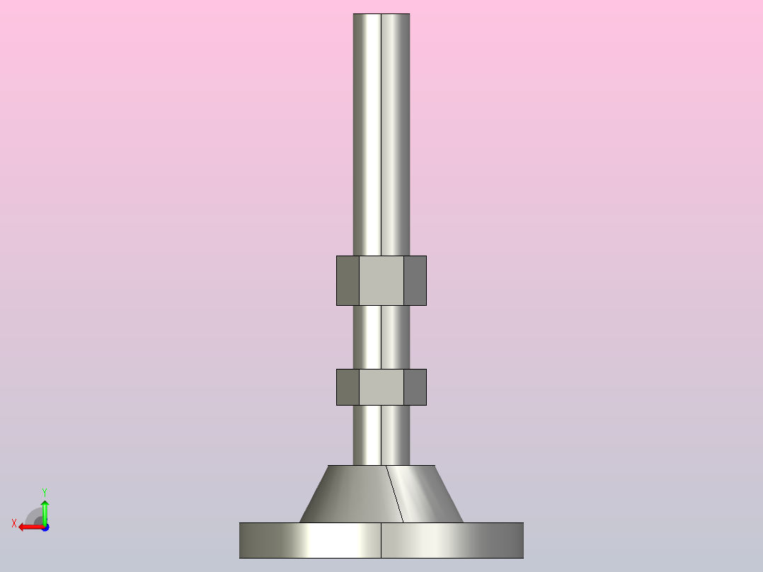 DGT80-M16-L100-C2 DGT80金属调整脚蹄后视图