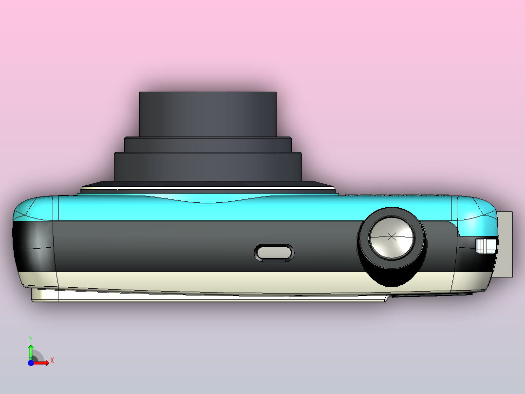 三星数码相机proe5.0模型前视图