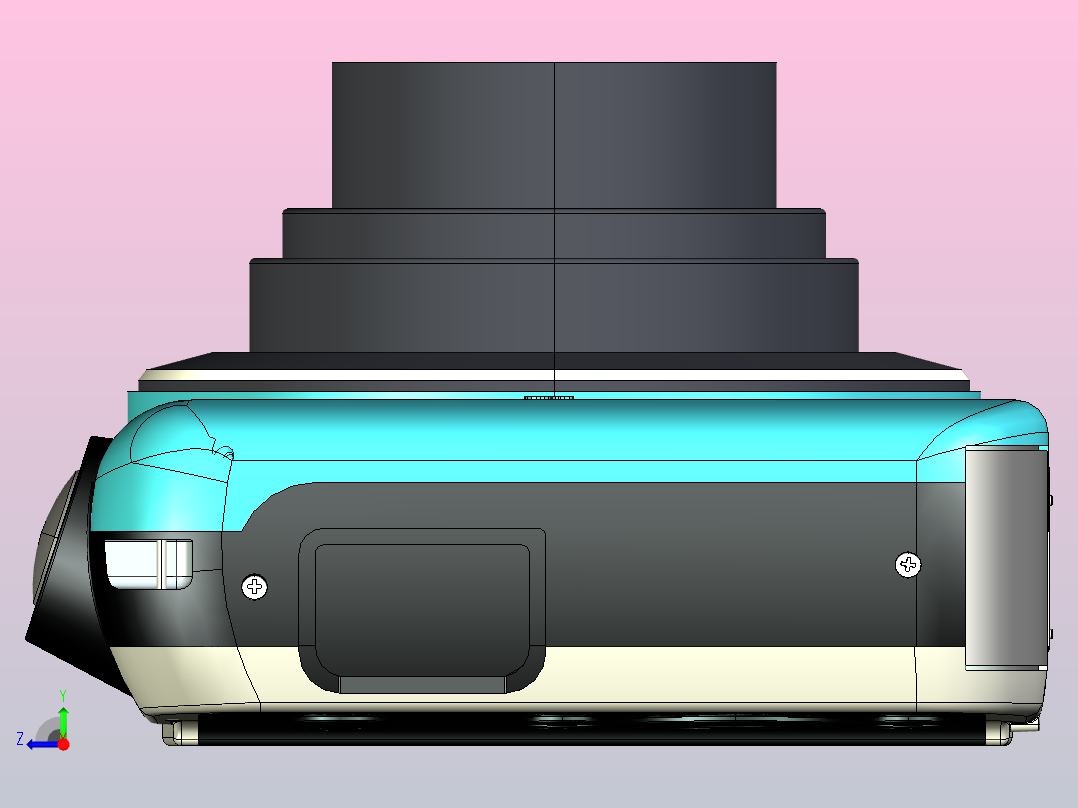 三星数码相机proe5.0模型右视图