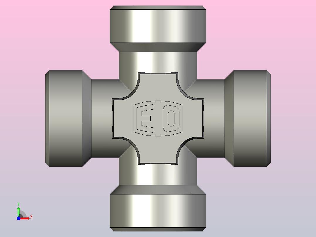 EO管接头联合十字K22LCFX.stp前视图