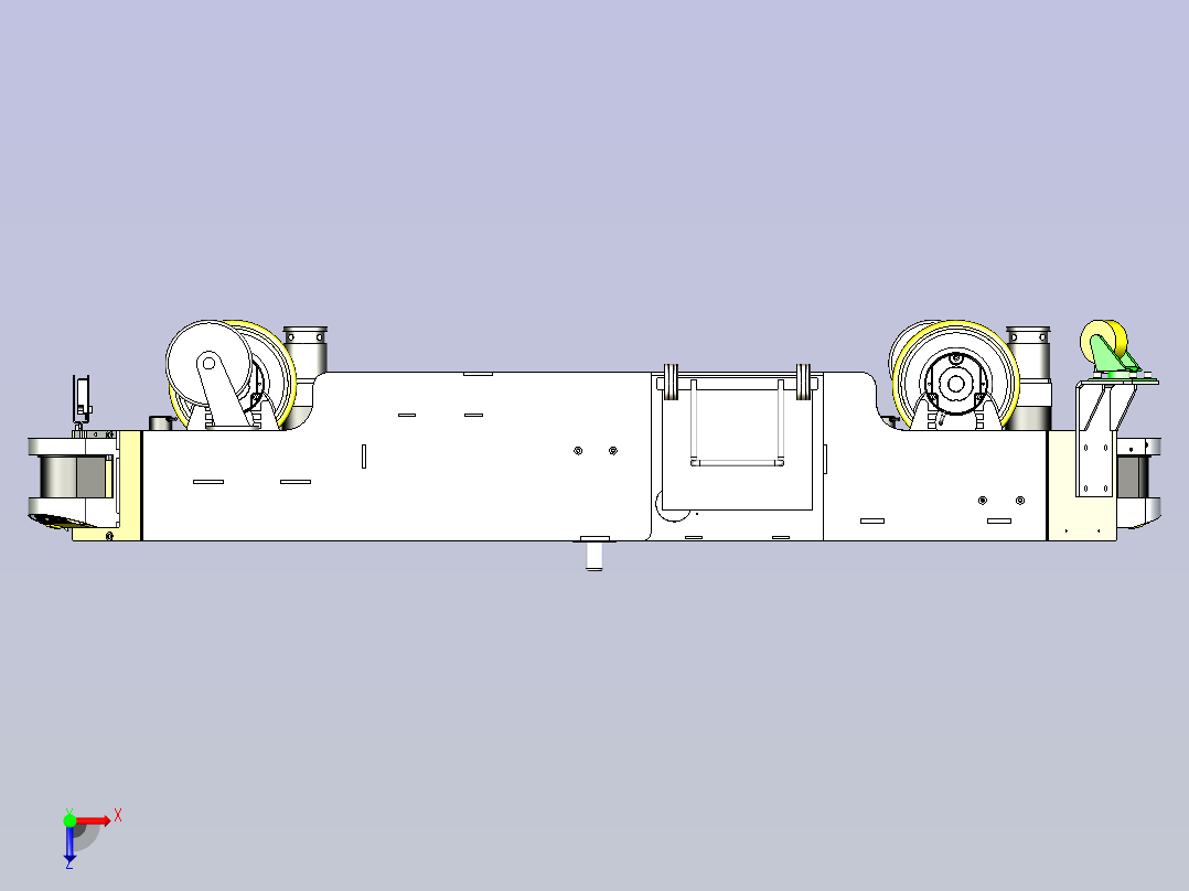 AGV搬运小车3D图纸俯视图