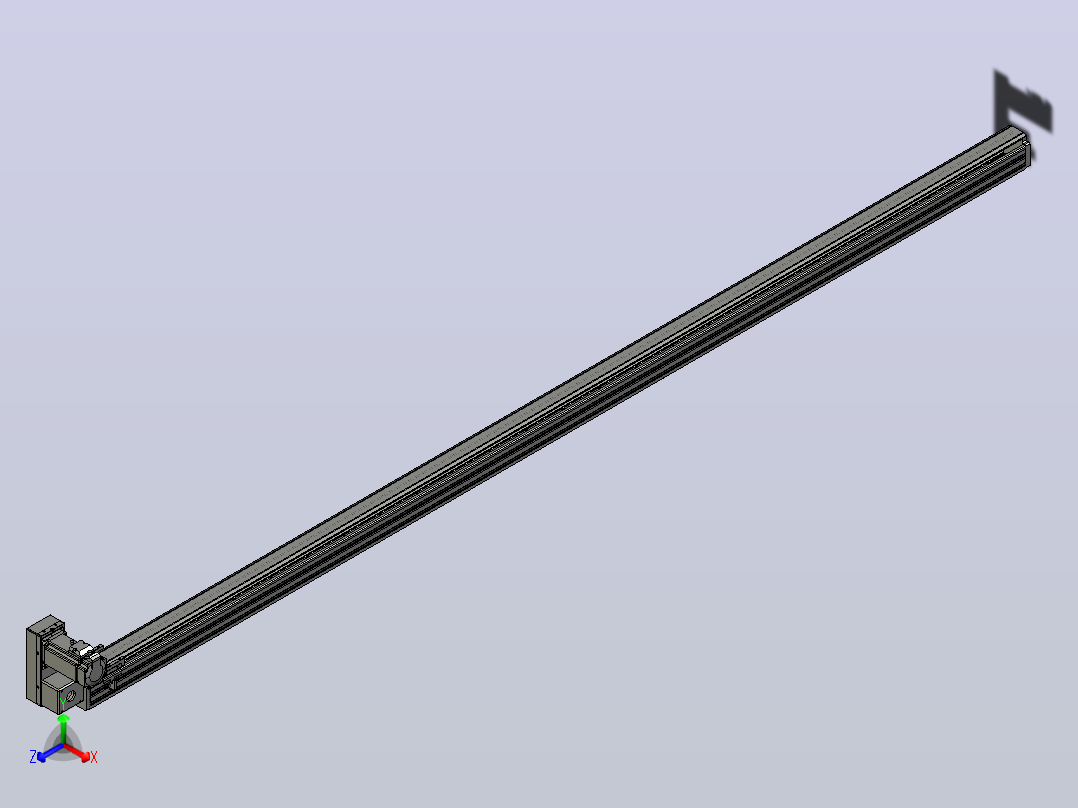 皮带直线轴半封闭可选导轨TPA-HNB-65S-90-L2400-LU-C-P10-N3正等轴测图