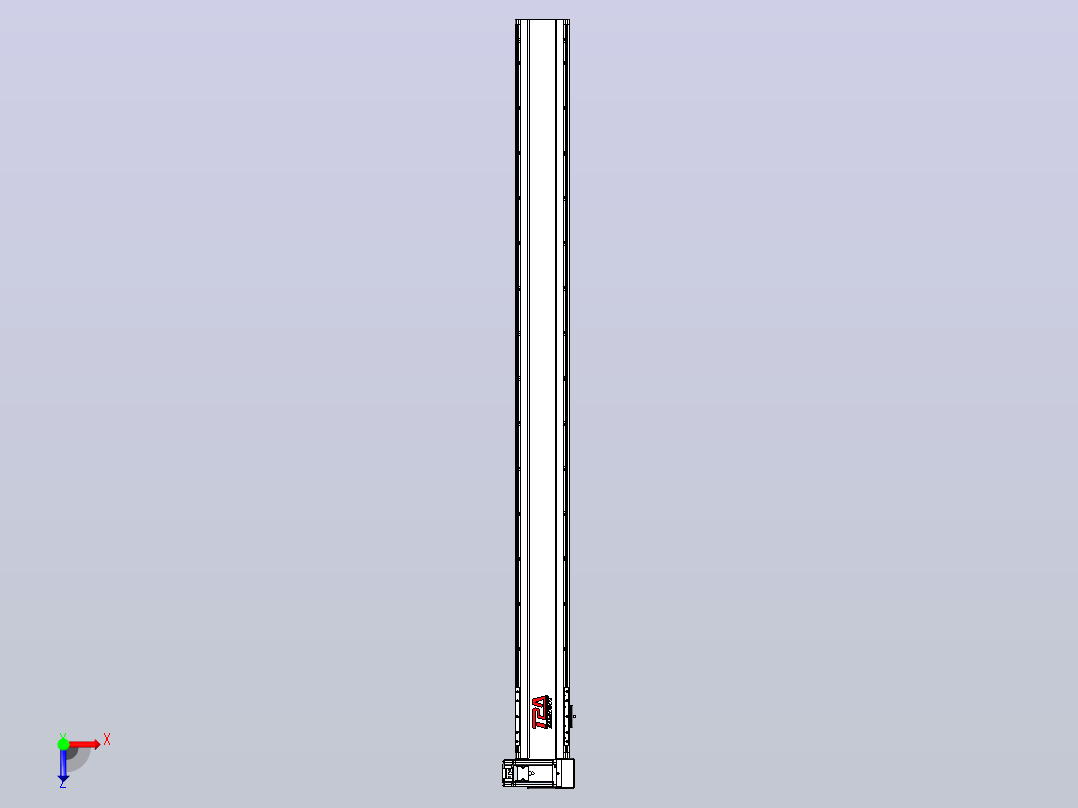 皮带直线轴半封闭可选导轨TPA-HNB-120D-110-L1400-RU-C-P40-N3俯视图