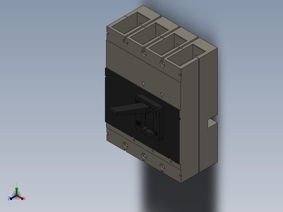 3VL 160-1600A 4极固定式塑料外壳式断路器[VL160X3VL1]正等轴测图