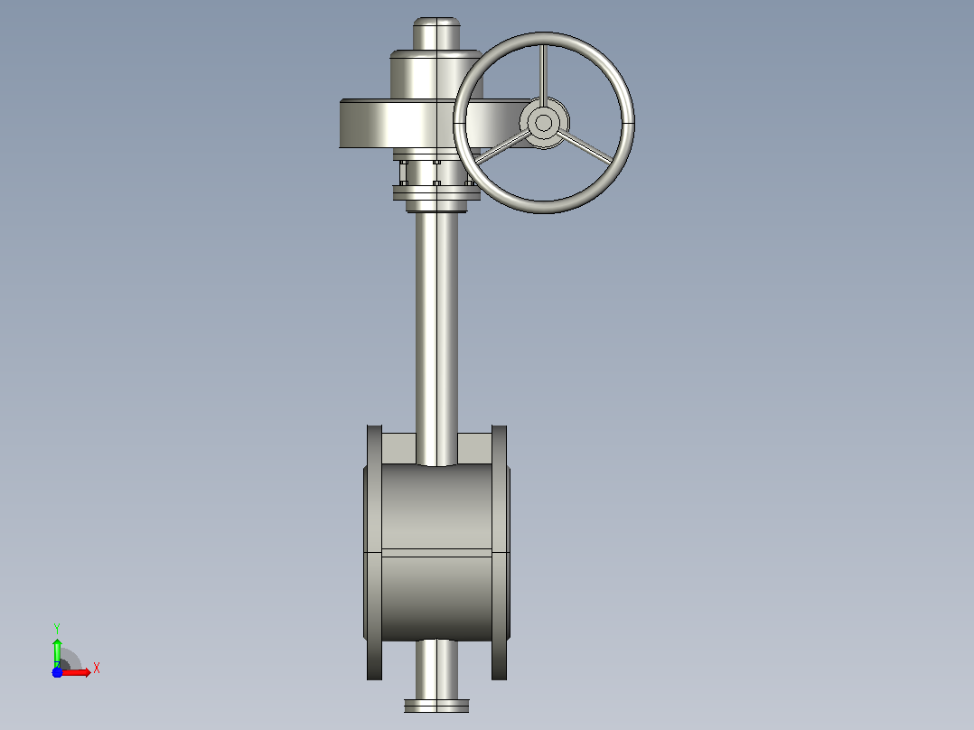 Dt943H(F)-10C.P.R.V-B[DN100]阀，截止阀，风阀，蝶阀前视图