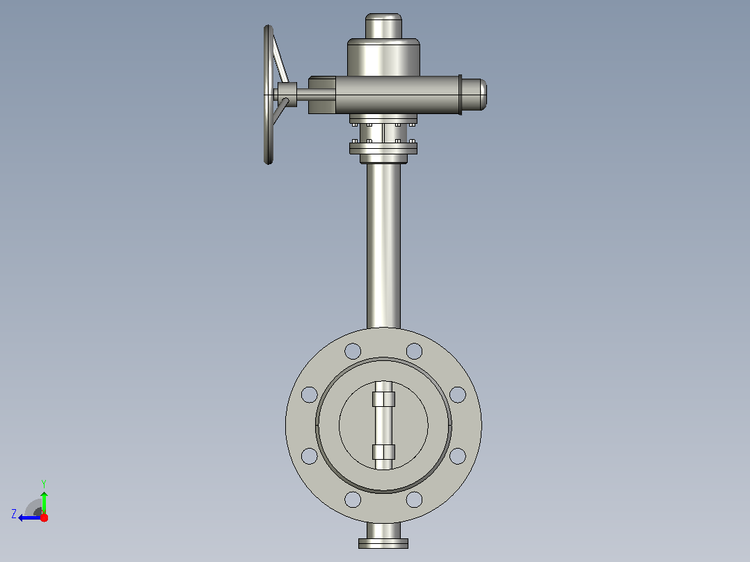 Dt943H(F)-10C.P.R.V-B[DN100]阀，截止阀，风阀，蝶阀右视图