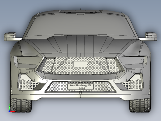 Ford Mustang GT 2024汽车模型外壳3D图纸 STEP格式前视缩略图