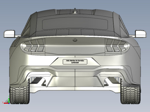 Ford Mustang GT 2024汽车模型外壳3D图纸 STEP格式后视缩略图