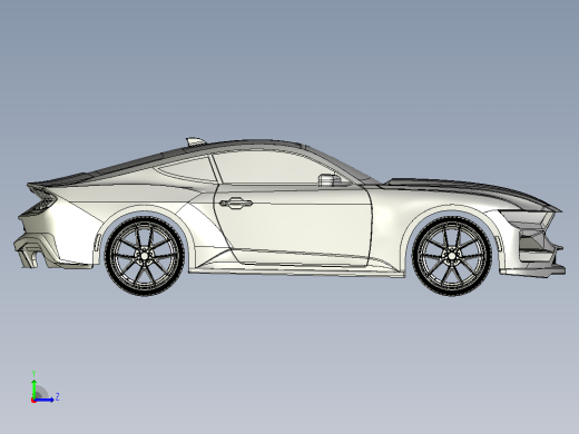 Ford Mustang GT 2024汽车模型外壳3D图纸 STEP格式左视缩略图