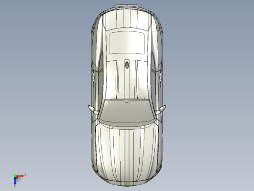 Ford Mustang GT 2024汽车模型外壳3D图纸 STEP格式俯视缩略图