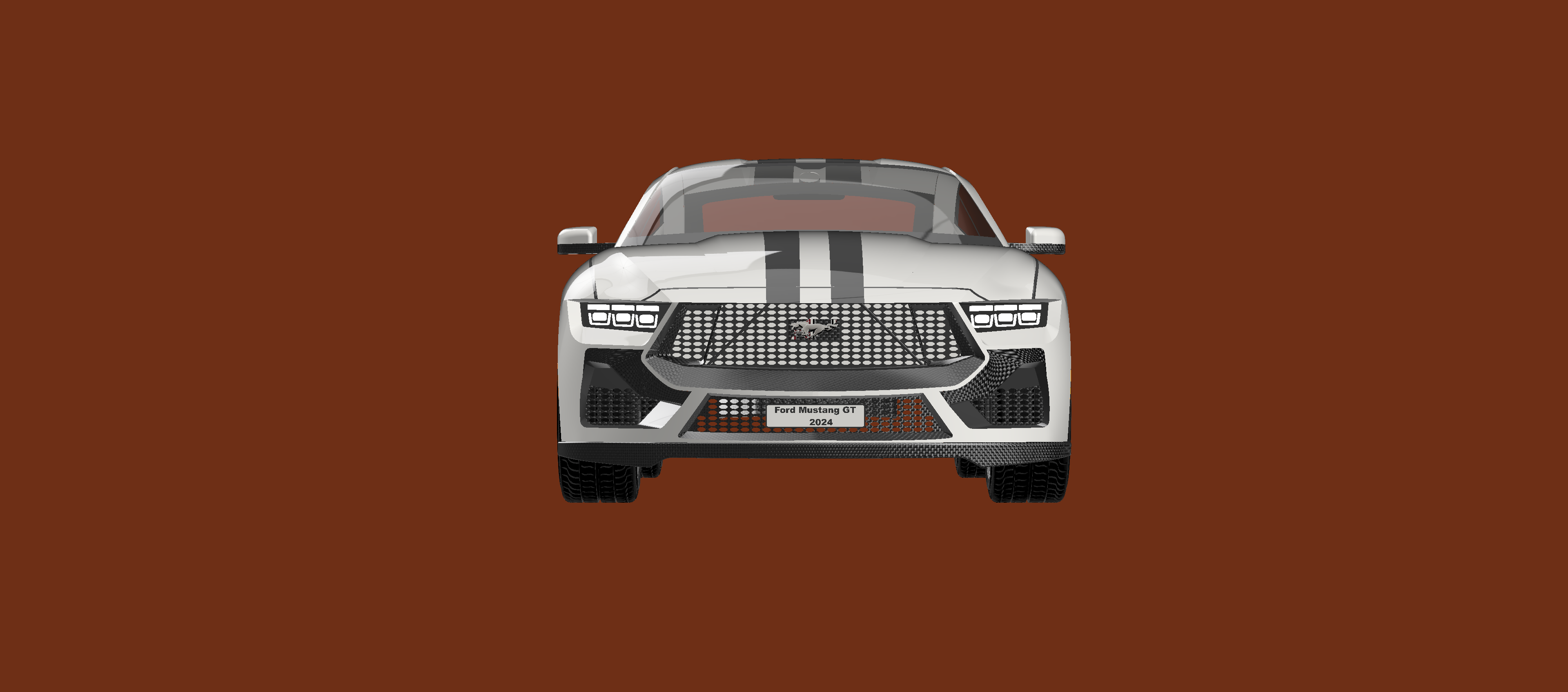 Ford Mustang GT 2024汽车模型外壳3D图纸 STEP格式