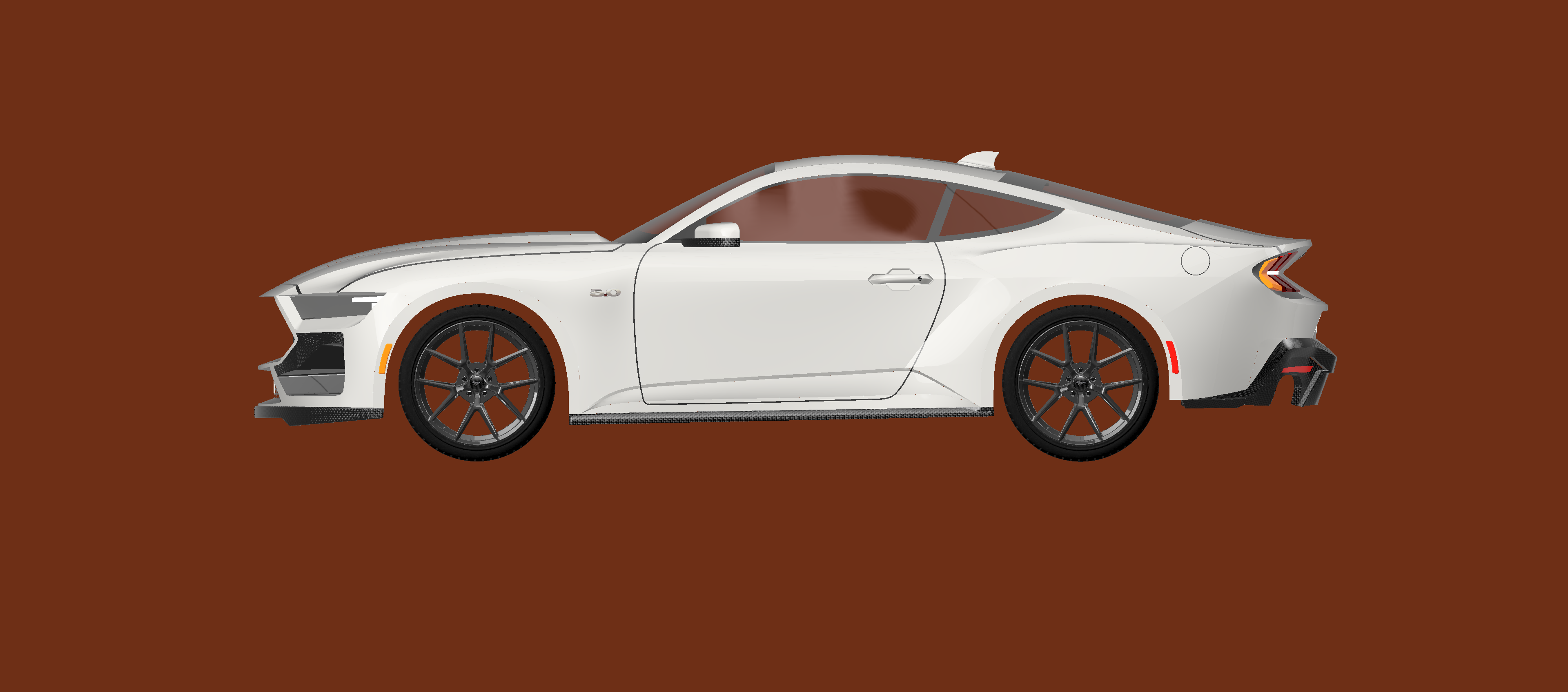 Ford Mustang GT 2024汽车模型外壳3D图纸 STEP格式