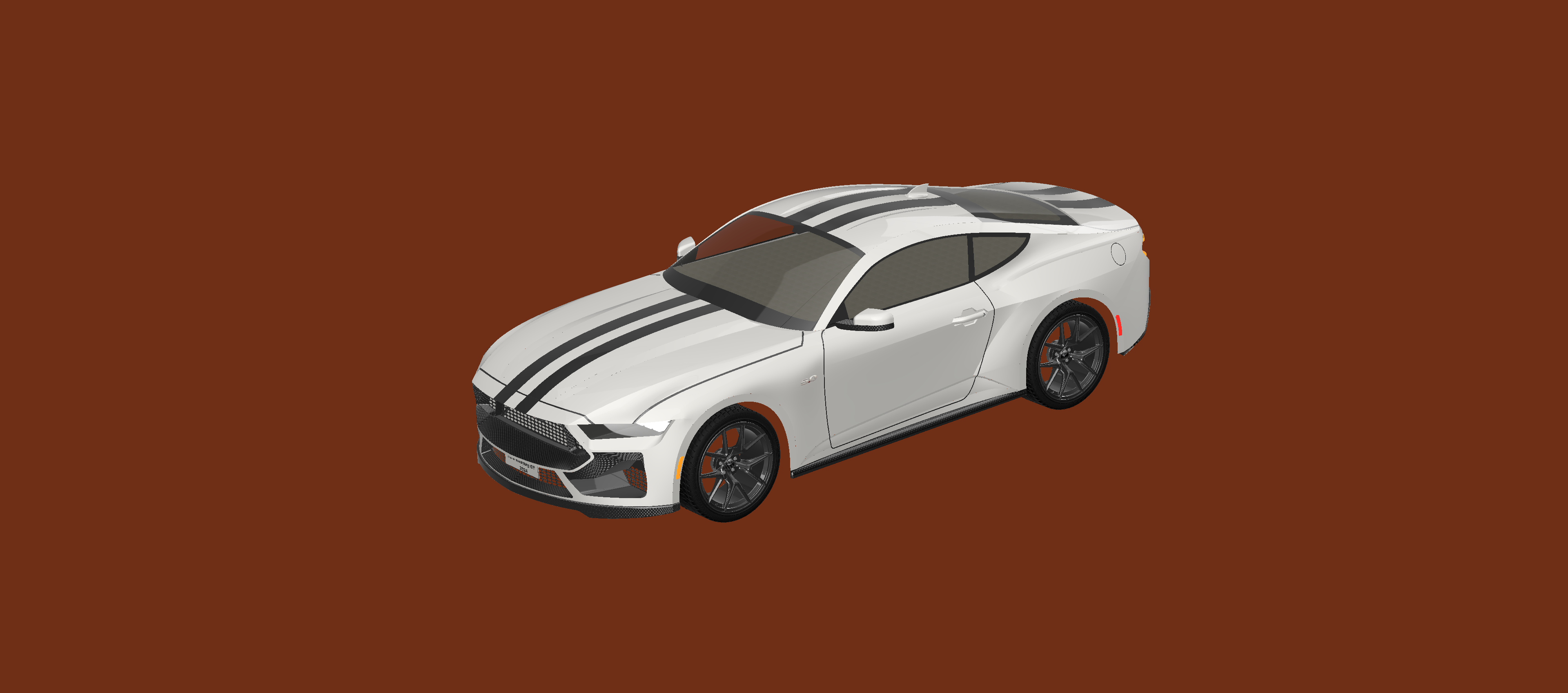 Ford Mustang GT 2024汽车模型外壳3D图纸 STEP格式