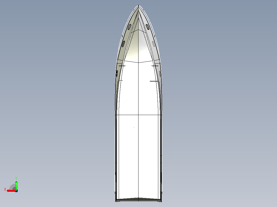 私人豪华游艇3D模型后视图