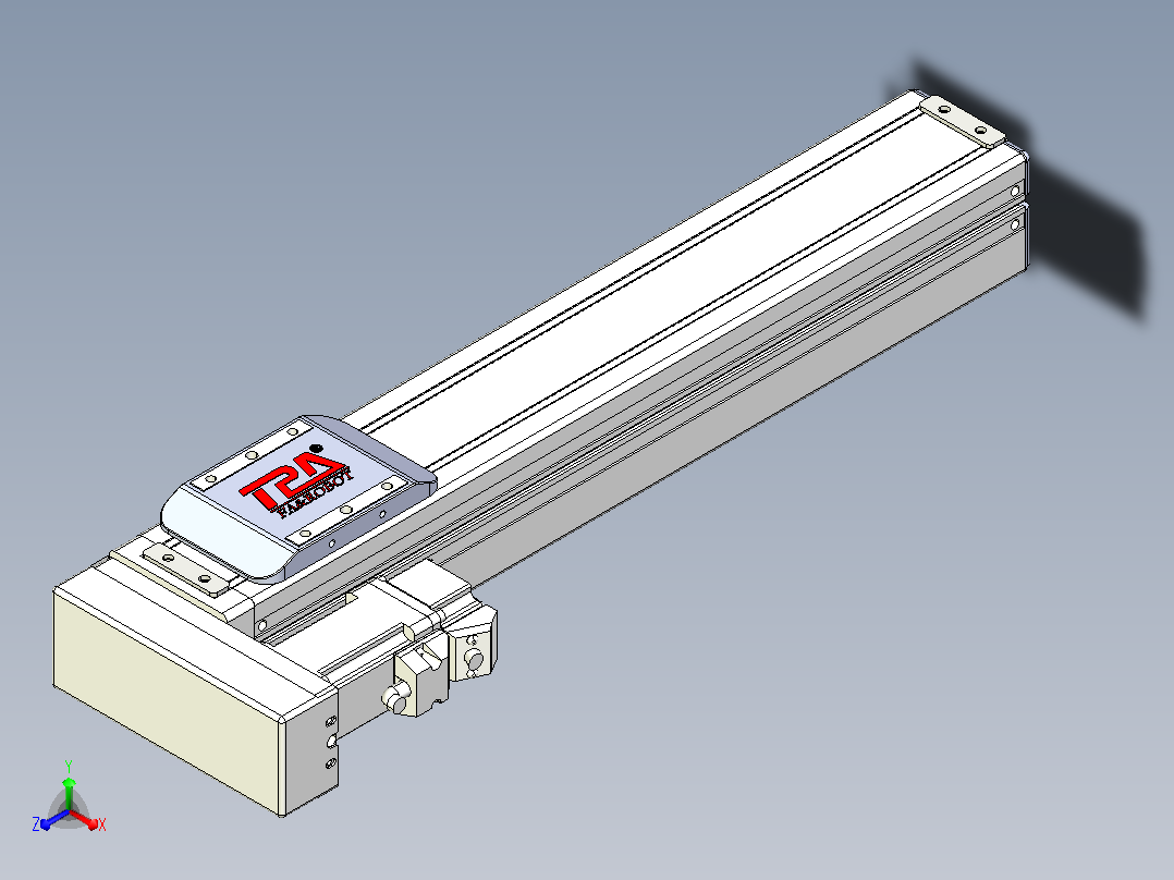 滚珠丝杠直线轴带导轨全封闭TPA-HCR-65S-1610C-L300-MR-C-P10-N3正等轴测图