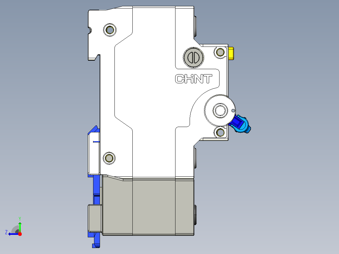 NBPLE-125 3P剩余电流动作断路器三维模型202202右视图