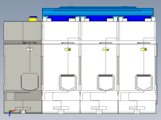 NBPLE-125 3P剩余电流动作断路器三维模型202202俯视缩略图