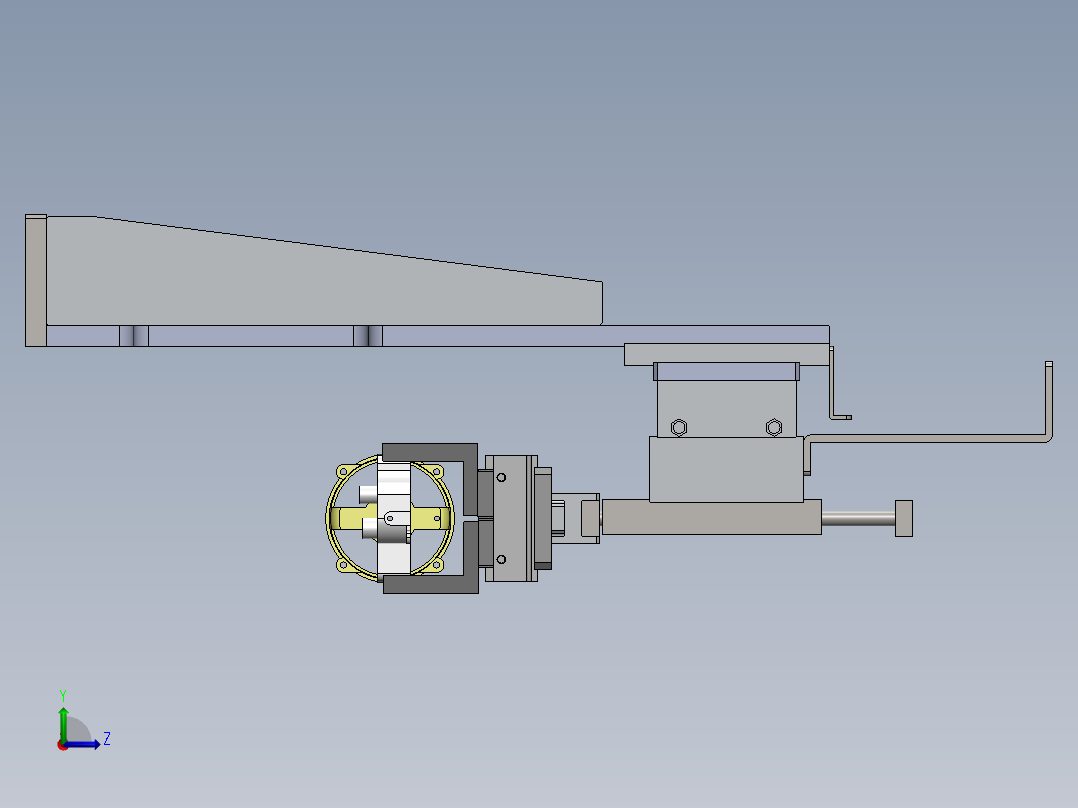无杆气缸手指气缸取料移载机械手sw13可编辑左视图