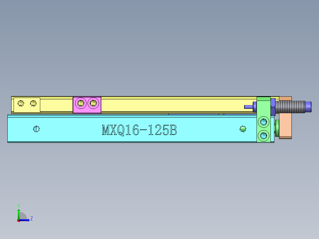 治具常用标准件3D图左视图