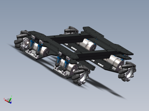 麦克纳姆轮独立悬挂底盘含cad图sw2018可编辑