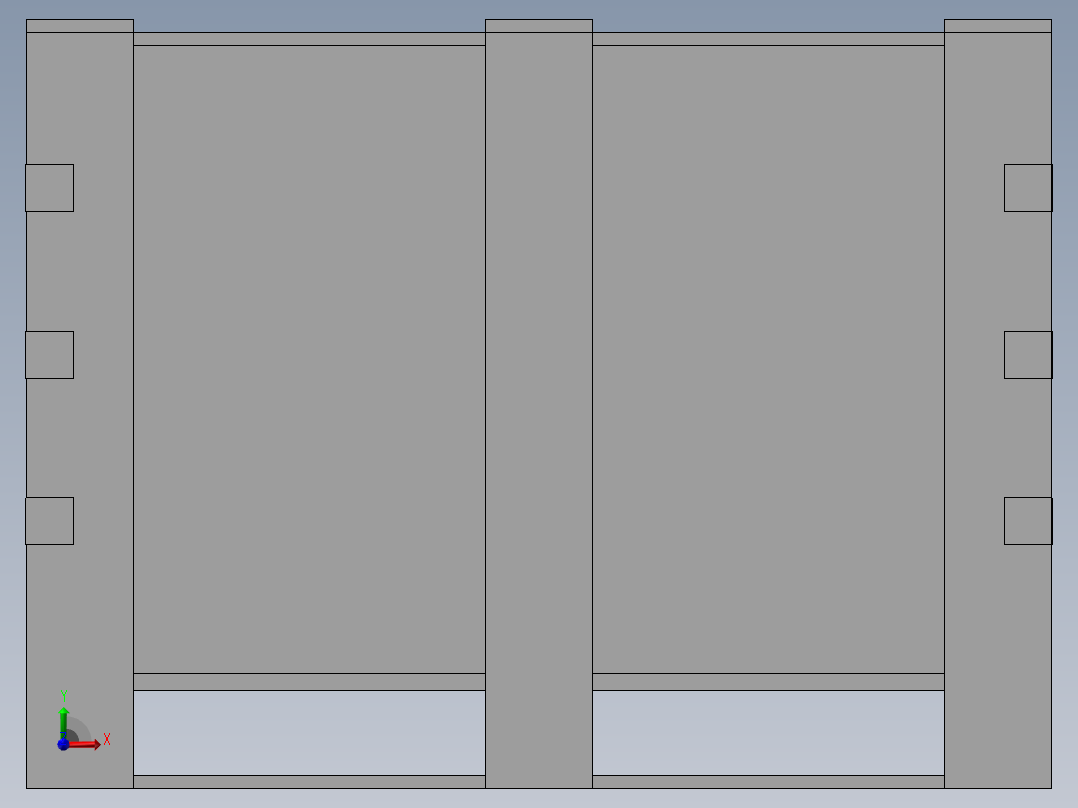 包装木箱前视图